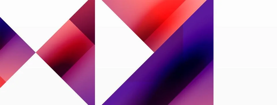 Glossy circle, square, triangle shapes minimalist geometric backdrop. Sleek Stock Illustration
