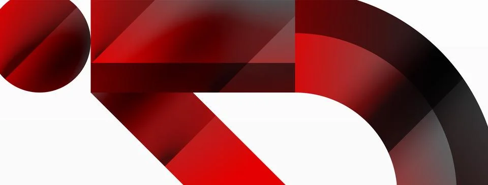 Glossy circle, square, triangle shapes minimalist geometric backdrop. Sleek 库存插图