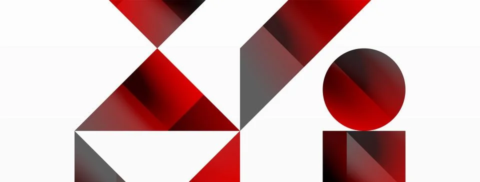 Glossy circle, square, triangle shapes minimalist geometric backdrop. Sleek イラスト素材