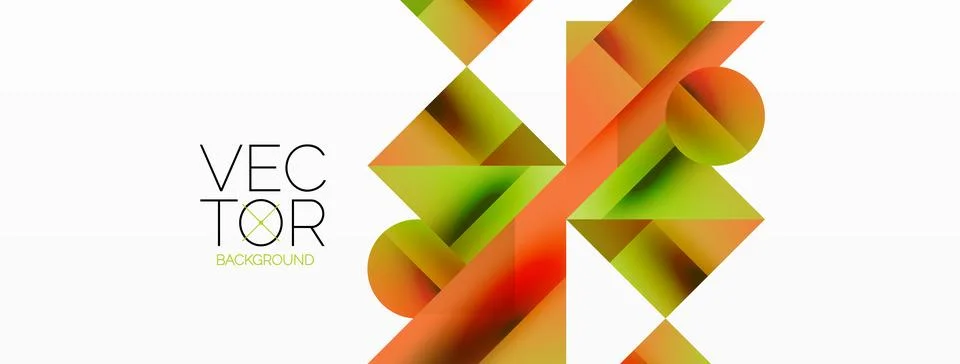 Glossy circle, square, triangle shapes minimalist geometric backdrop. Sleek Stock Illustration