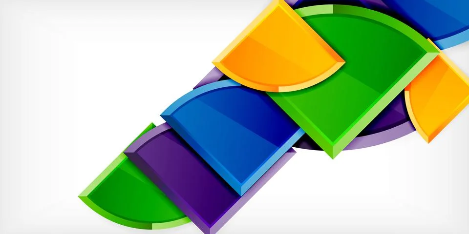 Glossy circles geometric background. Vector Illustration For Wallpaper, Banner 库存插图