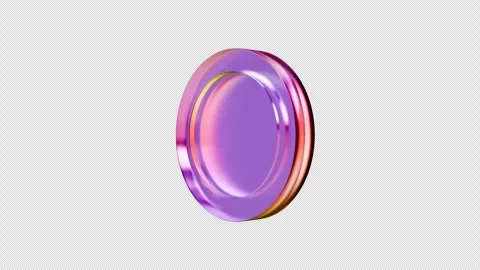 Glossy Coin Rotating on a Transparent Background. Seamless Loop. 4K Stock Footage 313677144