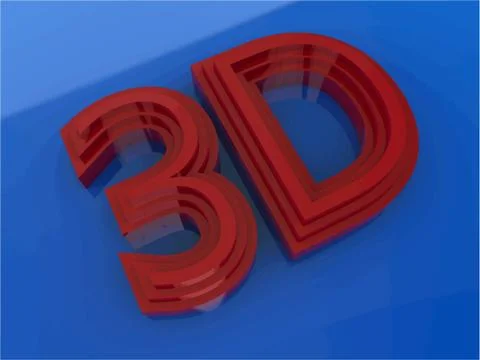 Glossy colored 3D logo isolated on blue background with reflection effect. Ve 스톡 일러스트