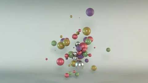 Glossy colorful 3D Bouncing balls with the cluster effect on a white background Stock Footage 64882248