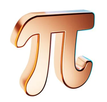 Glossy, colorful 3D pi symbol  Stock Illustration