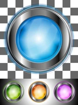Glossy colourful buttons with the same illumination. May be applied to any... Stock Photos