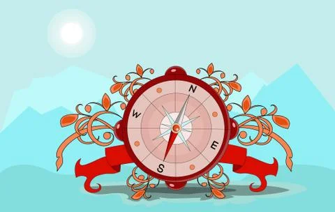 Glossy Compass with windrose. Vector Illustration. EPS8 Stock Illustration