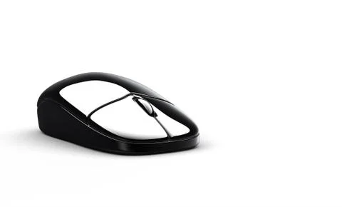 Glossy computer mouse on white background Stock Photos