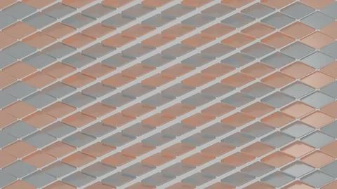 Glossy copper metallic square rhombus geometric tile background. Futuristic.. Stock Illustration