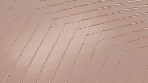 Glossy copper metallic square rhombus geometric tile background. Futuristic.. Stock Illustration