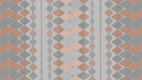 Glossy copper metallic square rhombus geometric tile background. Futuristic.. Stock Illustration