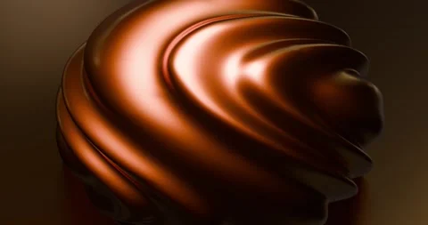 Glossy Copper Metallic Swirl Abstract 3d Background looping animation Stock Footage 333476110
