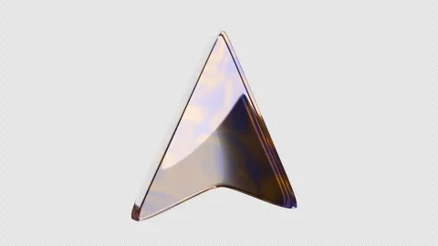 Glossy Crystal Textured Cursor Rotating on a Transparent Background. Loop. 4K Video stock 312402623