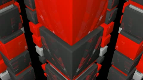 Glossy cube array with alpha Stock Footage 22255832