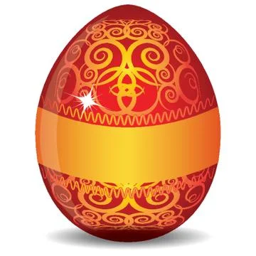 Glossy Easter Egg Design 스톡 일러스트