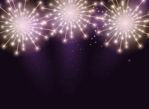 Glossy Fireworks Background Vector Illustration Stock Illustration