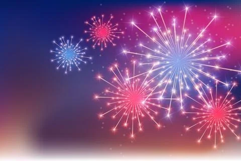 Glossy Fireworks Background Vector Illustration Stock Illustration