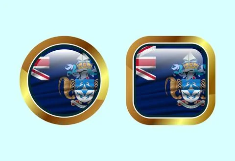 Glossy flag button of Tristan da Cunha, High quality web button design Stock Illustration