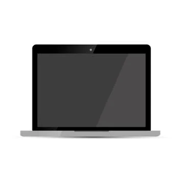 Glossy flat laptop on white Stock Illustration