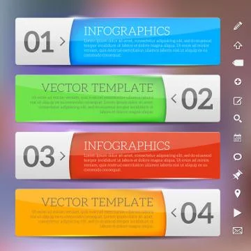 Glossy frames - infographics template Stock Illustration