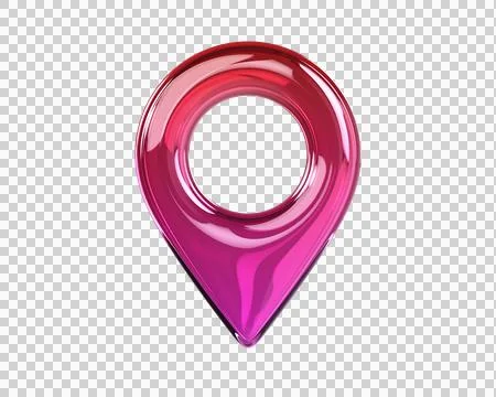 Glossy Glass 3d Red Map Pin Stock Illustration