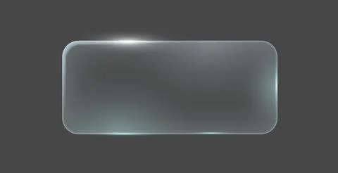 Glossy Glass Button Icon with Rounded Corners Illustrazione stock