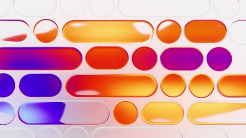 Glossy glass plates with vibrant gradient. Abstract background in seamless loop. Stock Footage 336063453