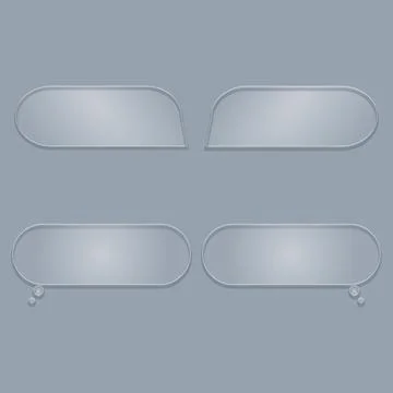 Glossy Glassmorphism Speech Bubble Vector Set Illustration