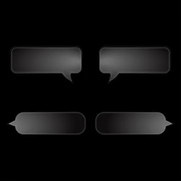 Glossy Glassmorphism Speech Bubble Vector Set Illustration