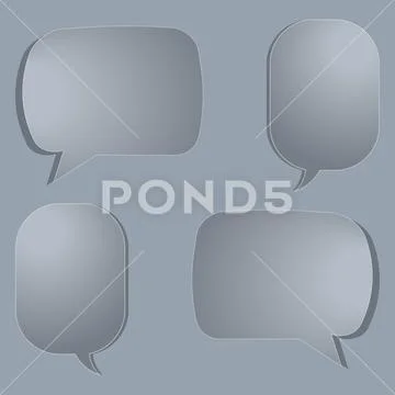 Glossy Glassmorphism Speech Bubble Vector Set 库存插图
