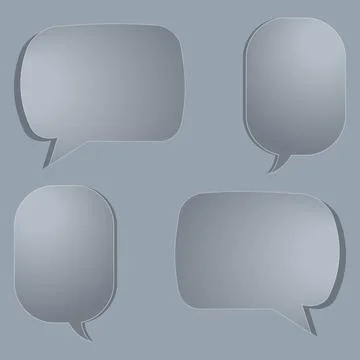 Glossy Glassmorphism Speech Bubble Vector Set イラスト素材