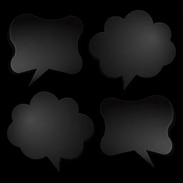 Glossy Glassmorphism Speech Bubble Vector Set Illustration