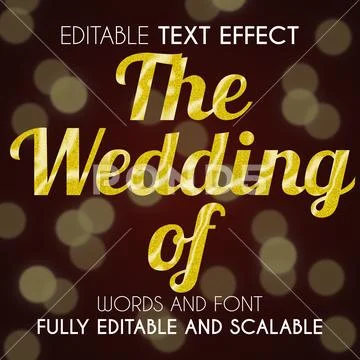 Glossy Glitter Text Effect for Wedding Invitations PSD Template