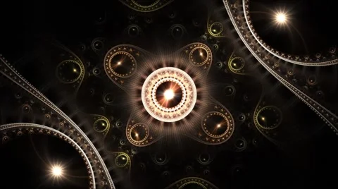Glossy gold fractal clockwork, digital artwork for creative graphic design Stock Footage 46513077