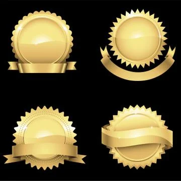 Glossy Gold Seals Stock Illustration