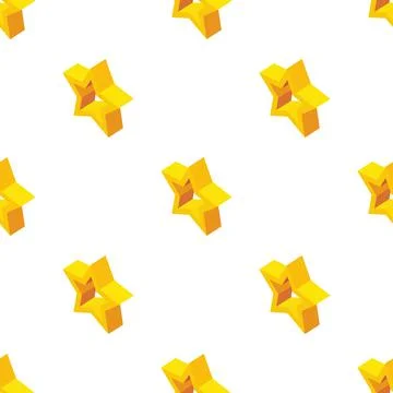 Glossy golden star pattern seamless vector Stock Illustration