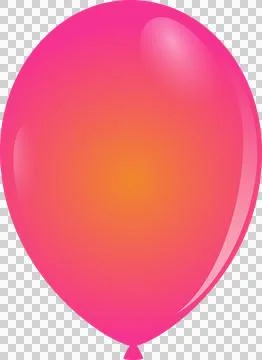 Glossy gradient party balloon is floating over transparent background in 3D Ilustração Stock