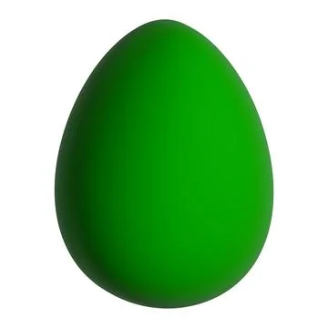 Glossy green 3D egg shape with gradient lighting effect Stock Illustration