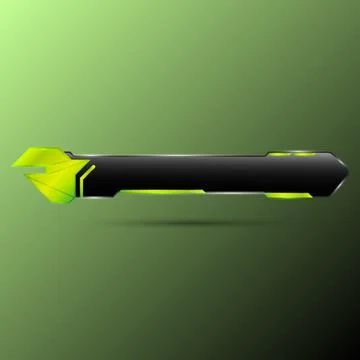 Glossy green lower third title banner for live stream video broadcast Stock Illustration