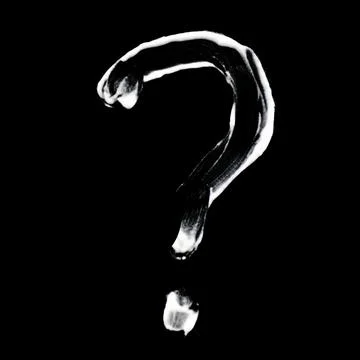 Glossy hand painted question mark on black background Stock Photos
