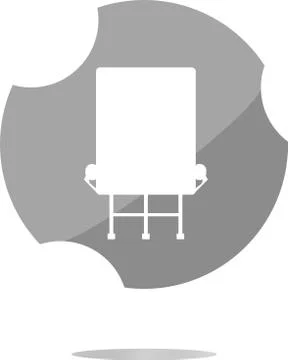 Glossy icon button with billboard isolated on white Stock Illustration