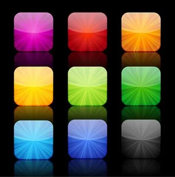 Glossy Icon Flare Buttons with Reflection Illustrazione stock