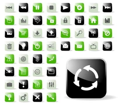 Glossy Icon Set Stock Illustration