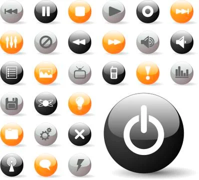 Glossy Icon Set Stock Illustration