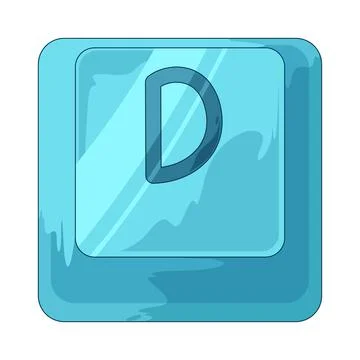 Glossy keycap D illustration Stock Illustration