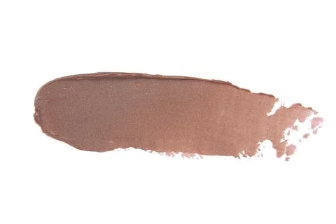 Glossy lipstick track example trace isolated on the white background Stock Photos