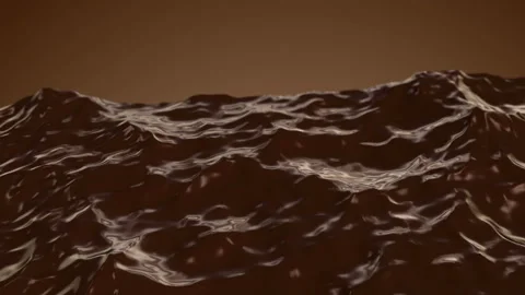 Glossy Liquid Chocolate Waves and Rippling Cocoa Texture Stock Footage 337066878