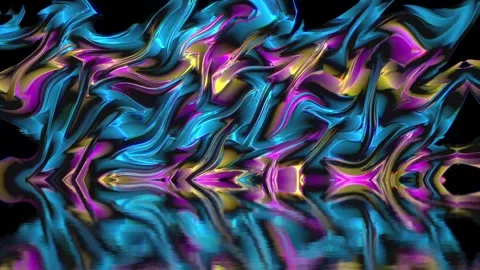 Glossy Liquid Reflective Waves with Smooth Abstract Motion Background 02. 4K Stock Footage 295511626