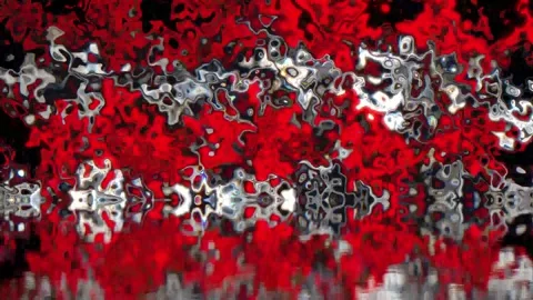 Glossy Liquid Reflective Waves with Smooth Abstract Motion Background 03. 4K 스톡 동영상 295605308