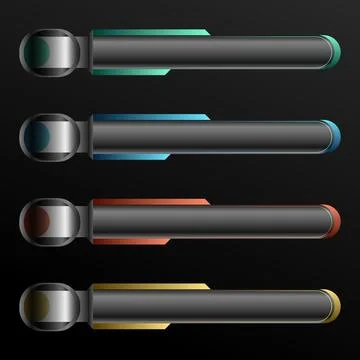 Glossy lower third banner bars for video streaming title Stock Illustration